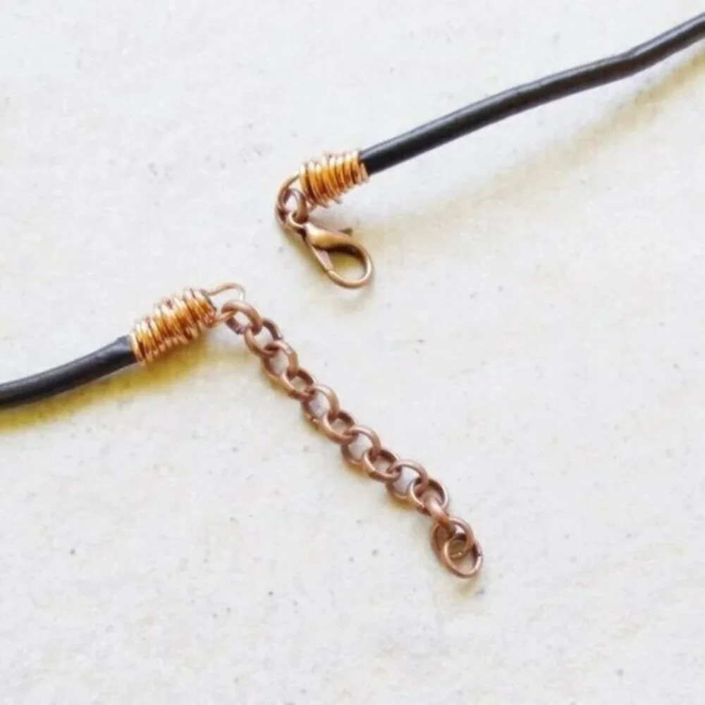 Rugged & Masculine!  Striated Brown Jasper Tablet + Genuine Leather Cord 20+2